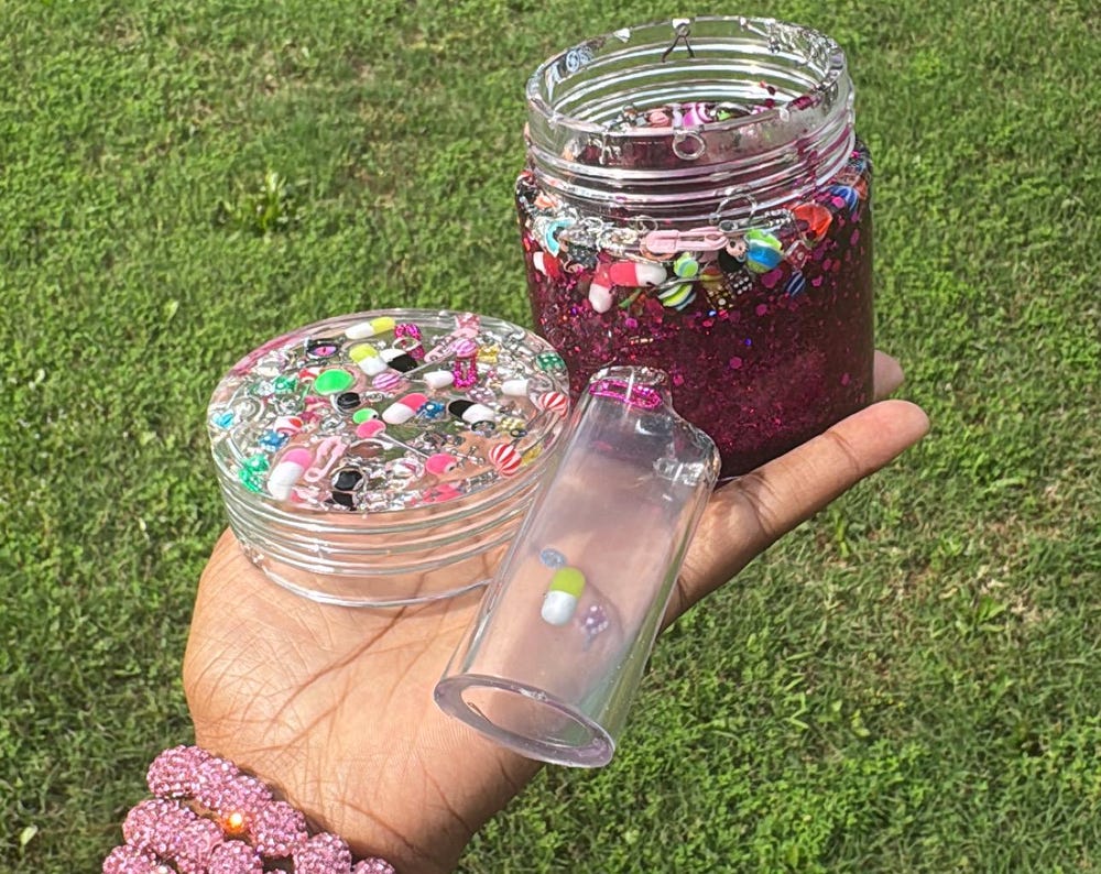 Cutie Junk Punk Pink Stash Jar With Matching Lighter Cover