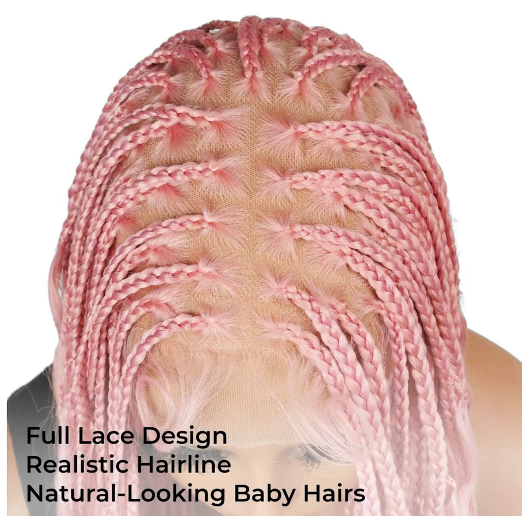 Pink braided wig