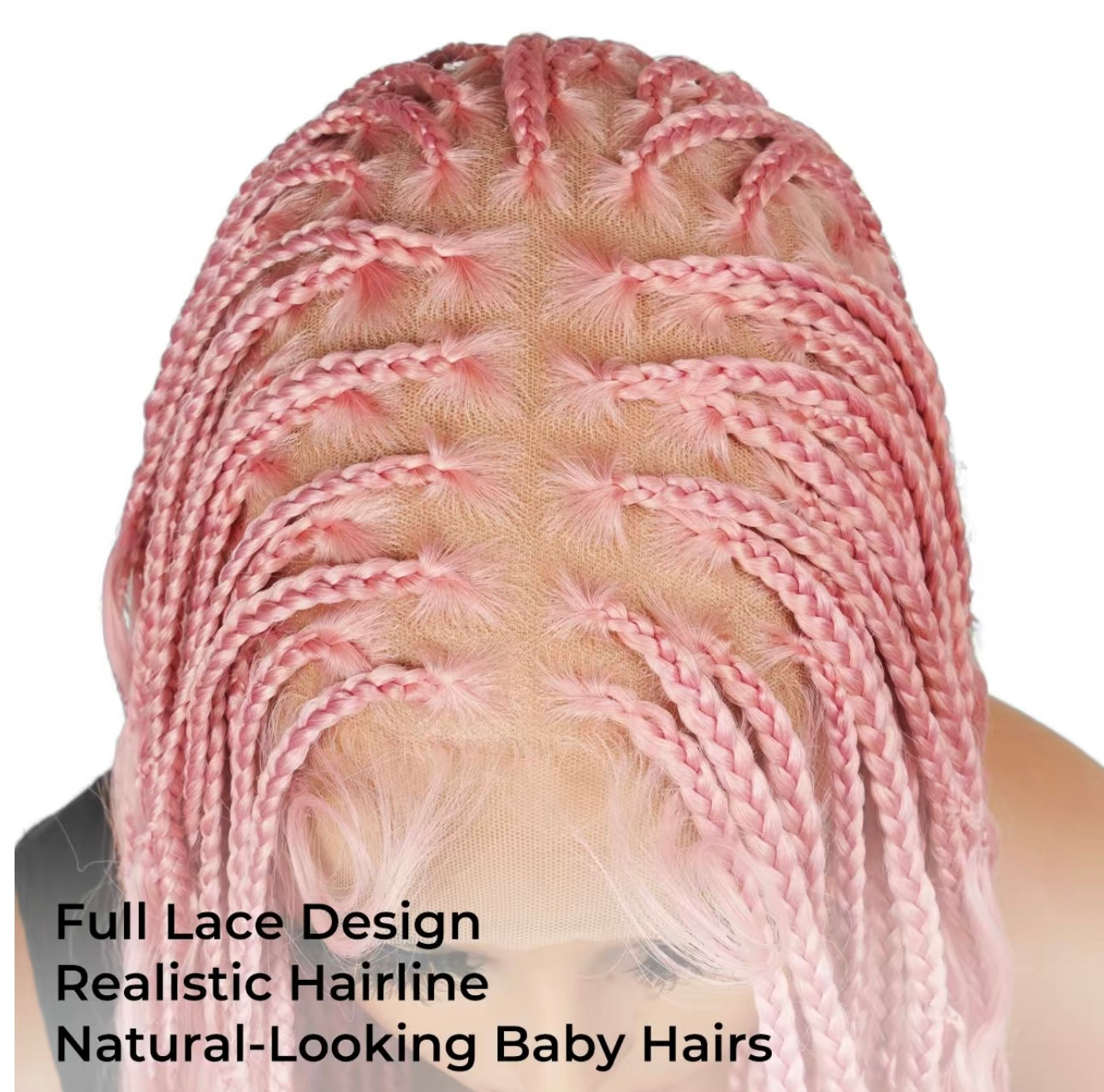 Pink braided wig