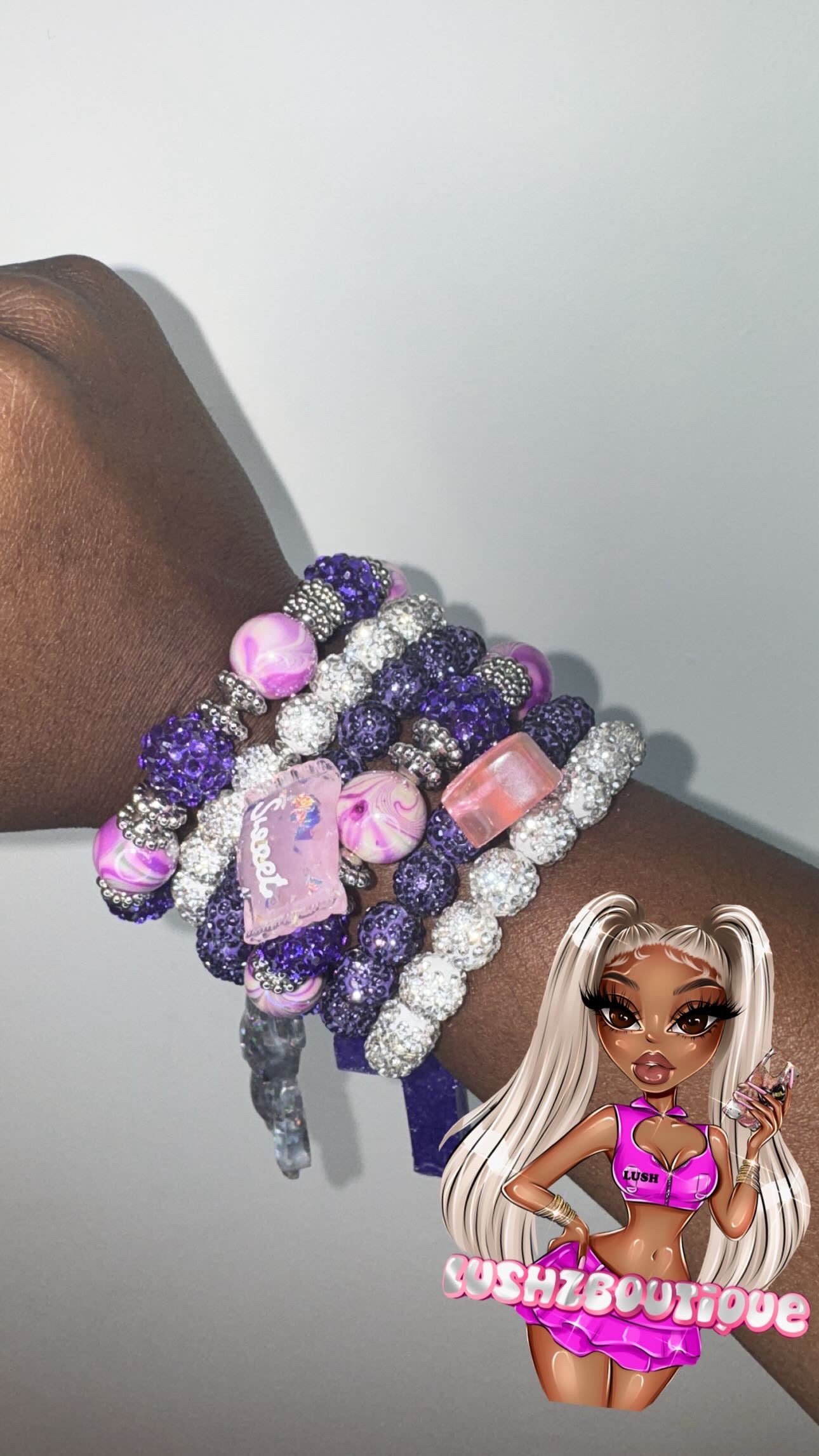 Purple ice Crystal Bracelets