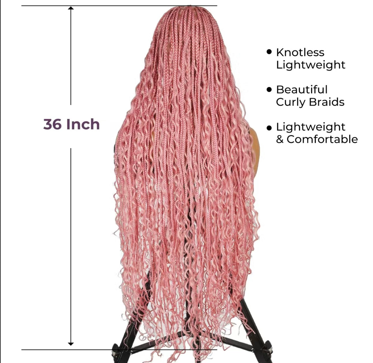 Pink braided wig