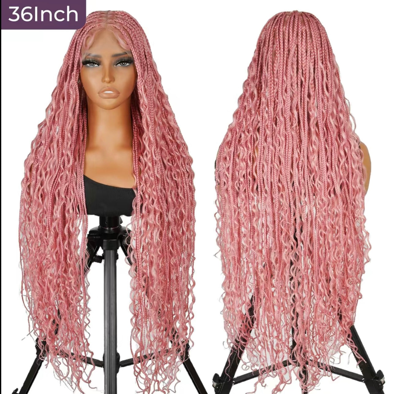 Pink braided wig