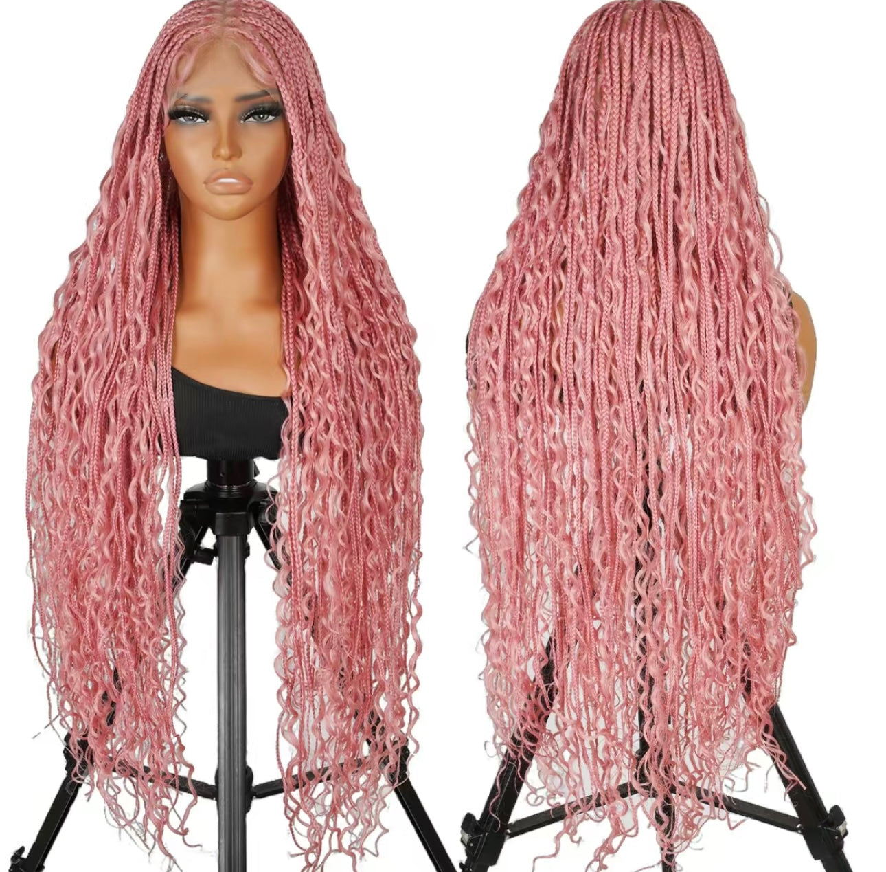 Pink braided wig