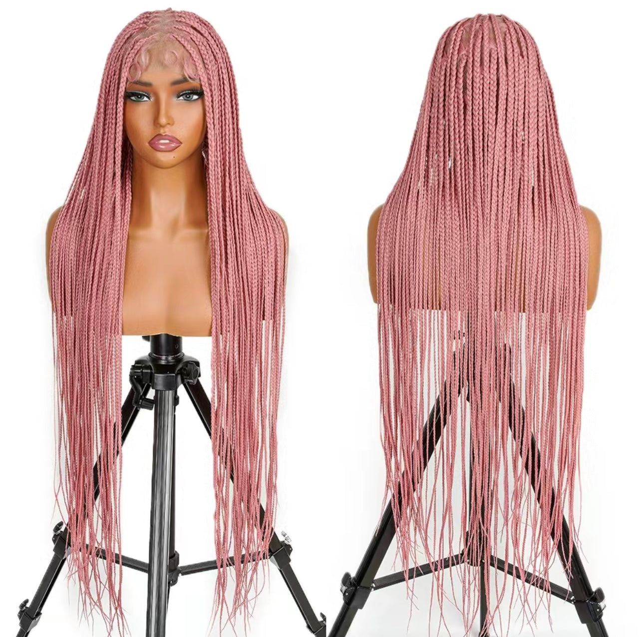 Pink braided wig