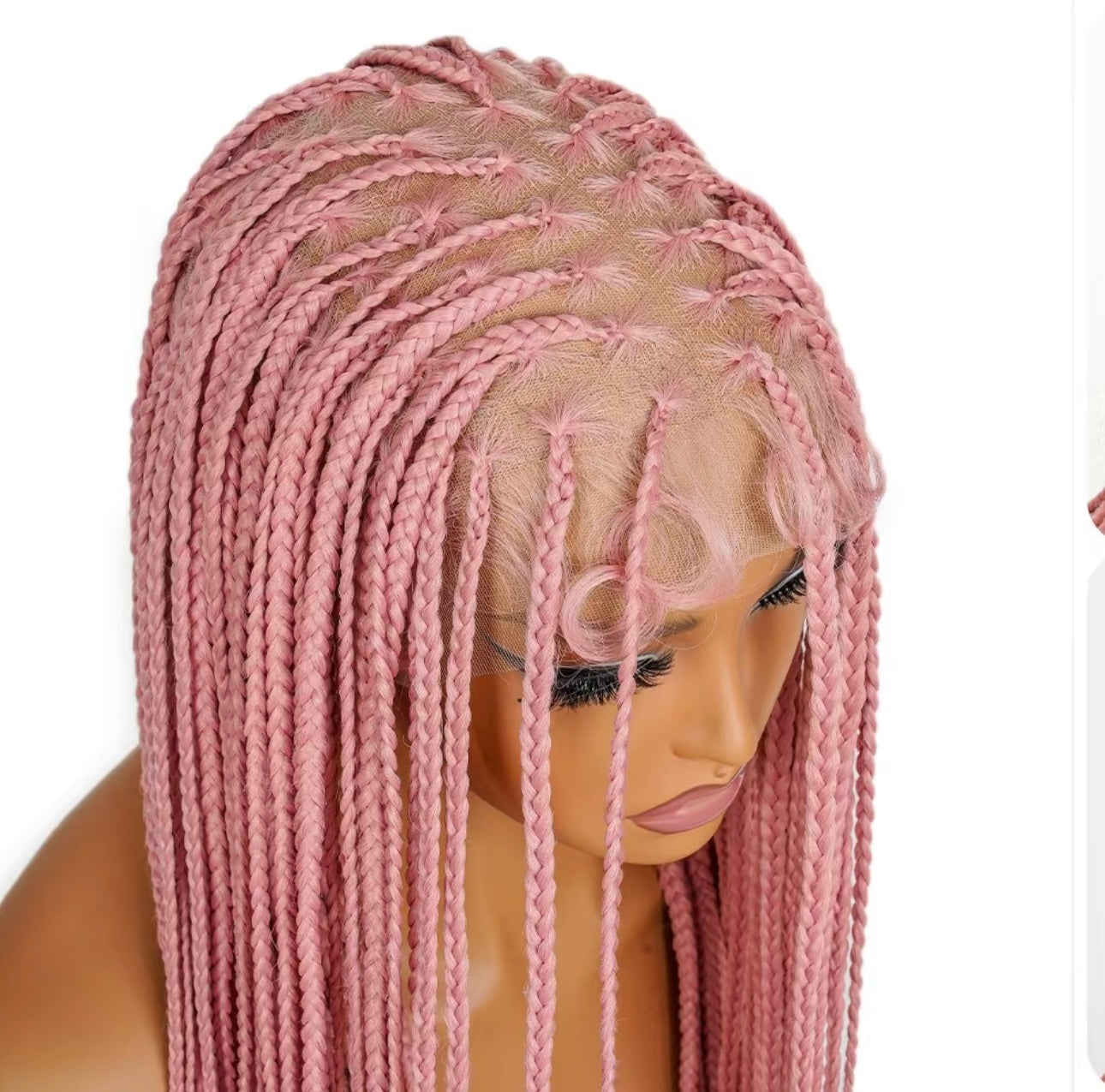 Pink braided wig