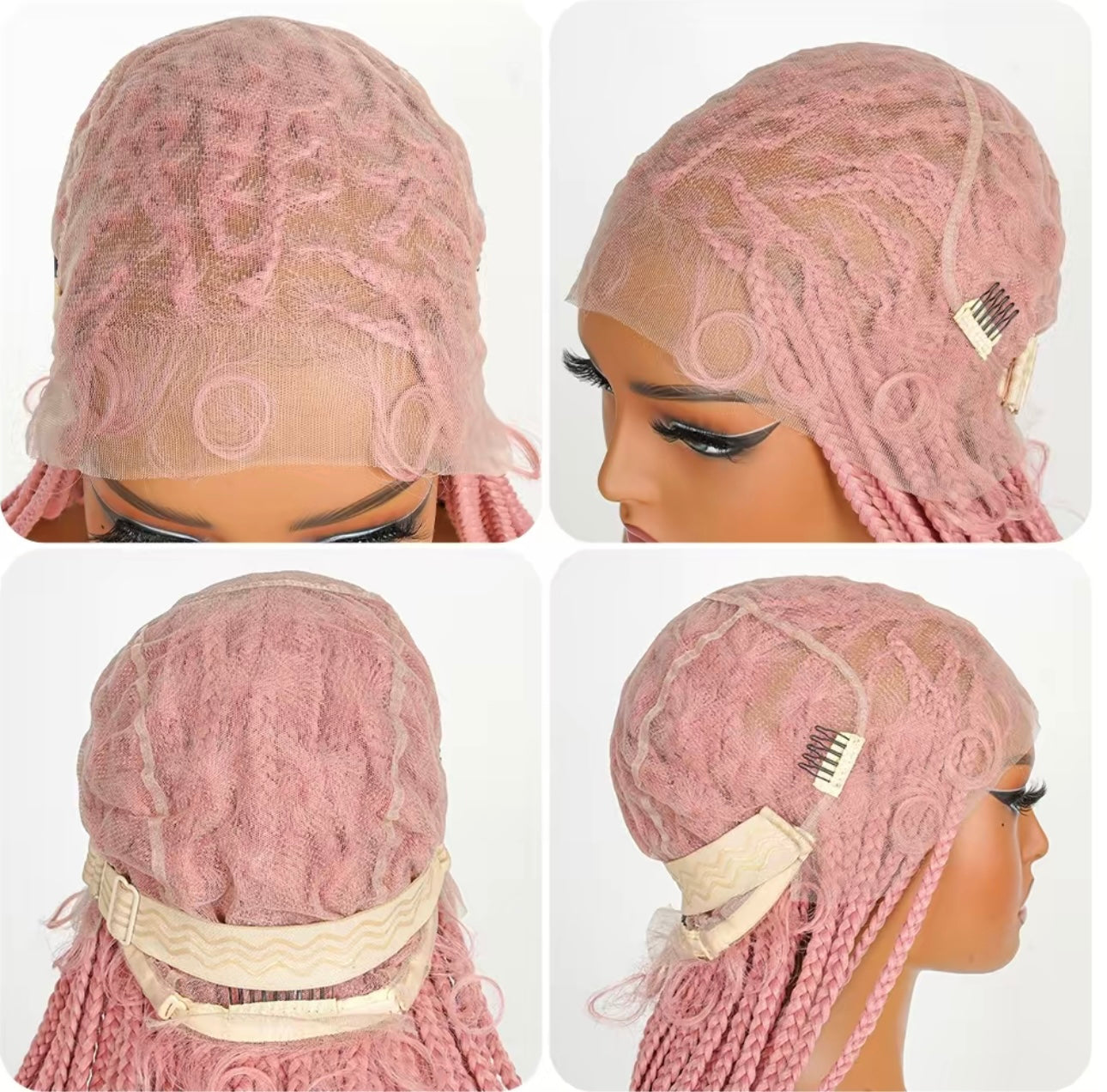 Pink braided wig