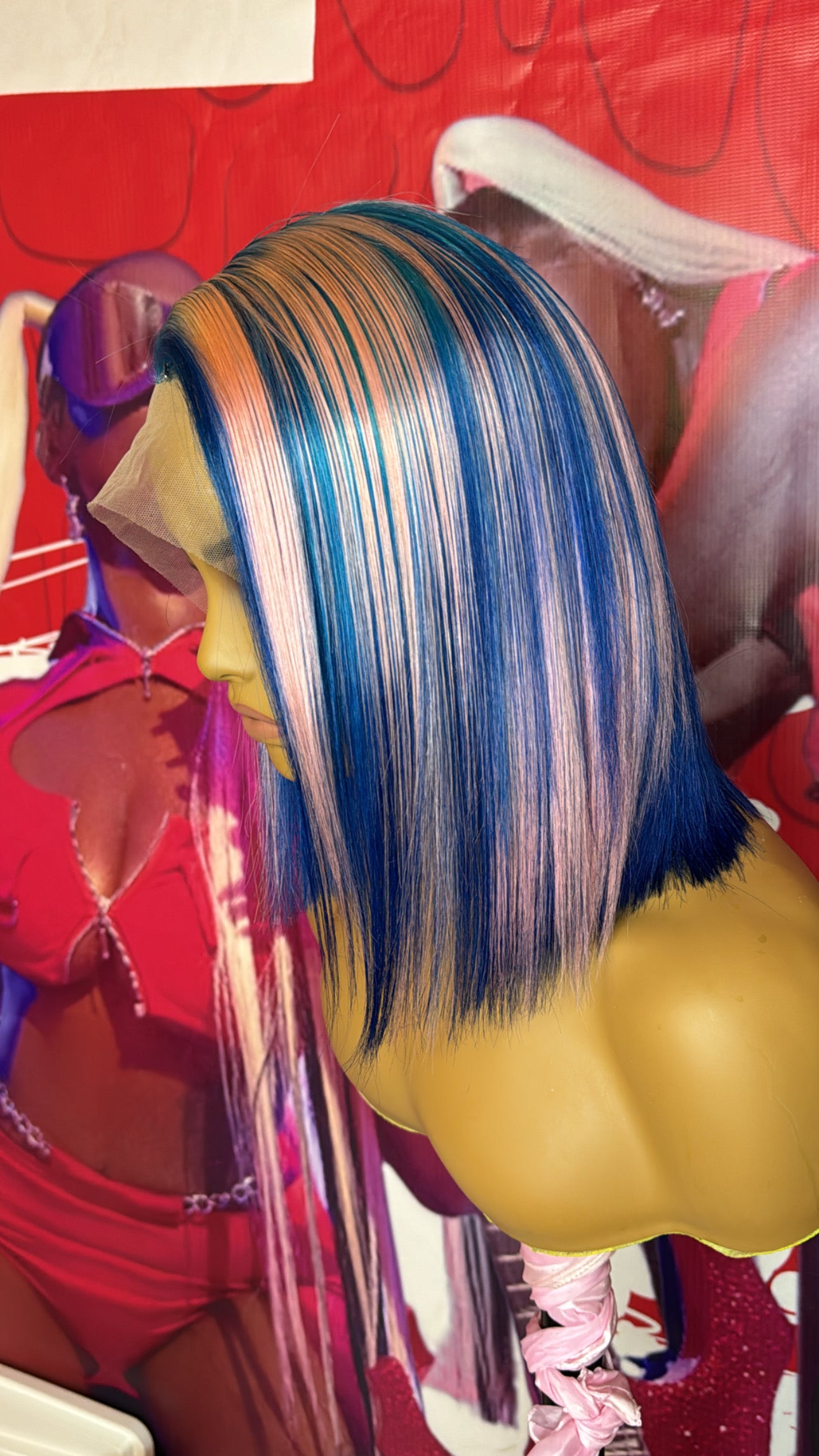 Cotton candy 14 x 4 frontal wig