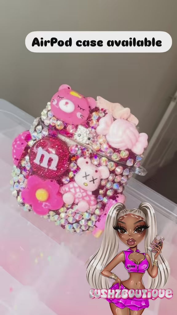 Pink Blinged out AirPod junk case