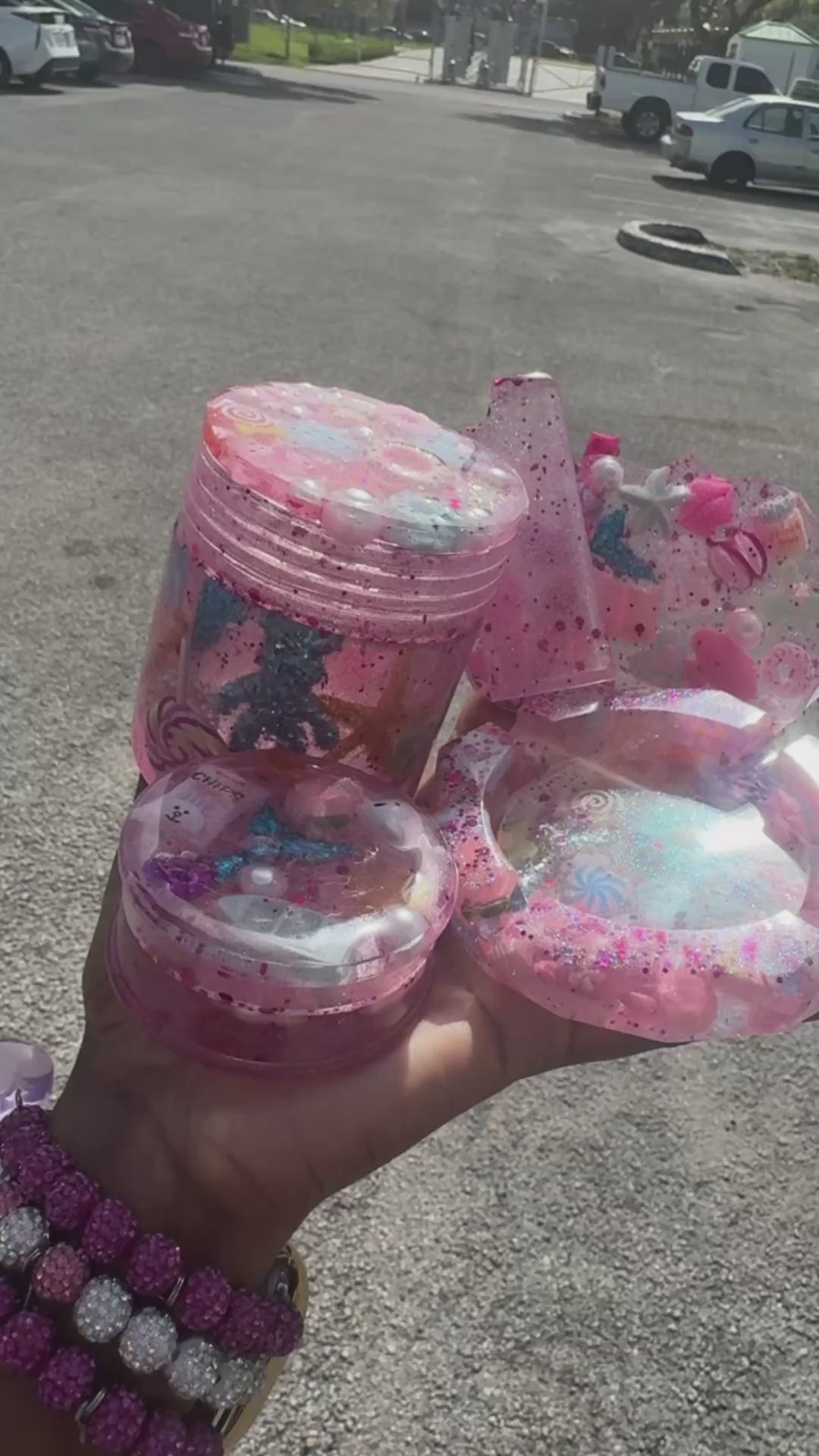 Pink UTopia world , set Stash Jar With Matching Lighter Cover ,matching herb Grinder an matching Roling tray , matching ashtray