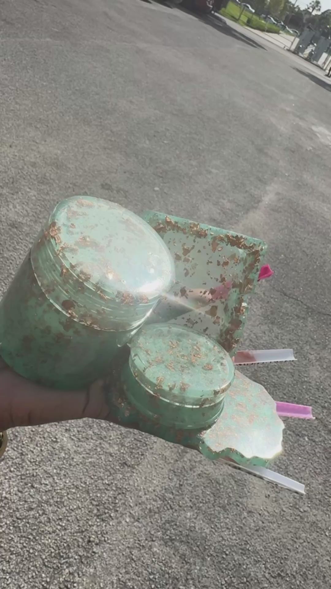 Mint green Rose gold set Stash Jar With Matching Lighter Cover ,matching herb Grinder an matching Roling tray , matching ashtray