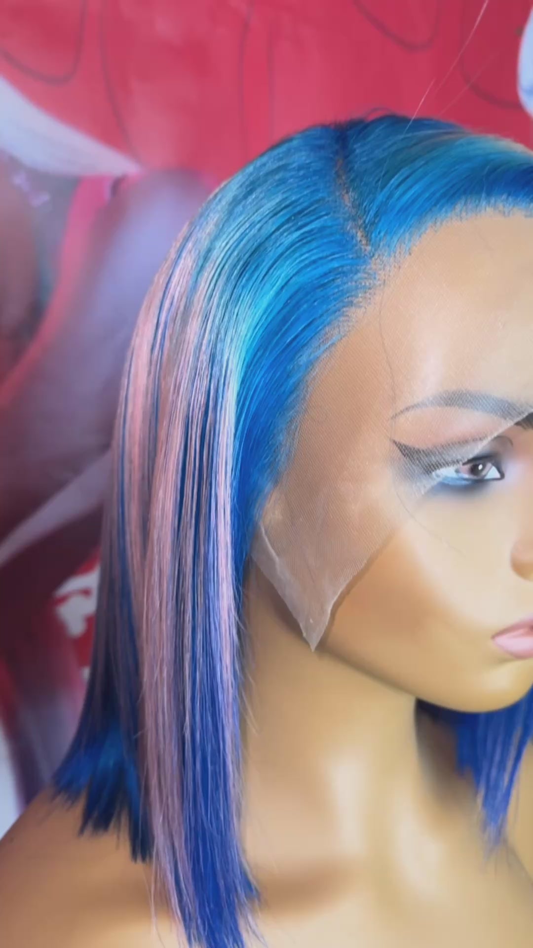 Cotton candy 14 x 4 frontal wig