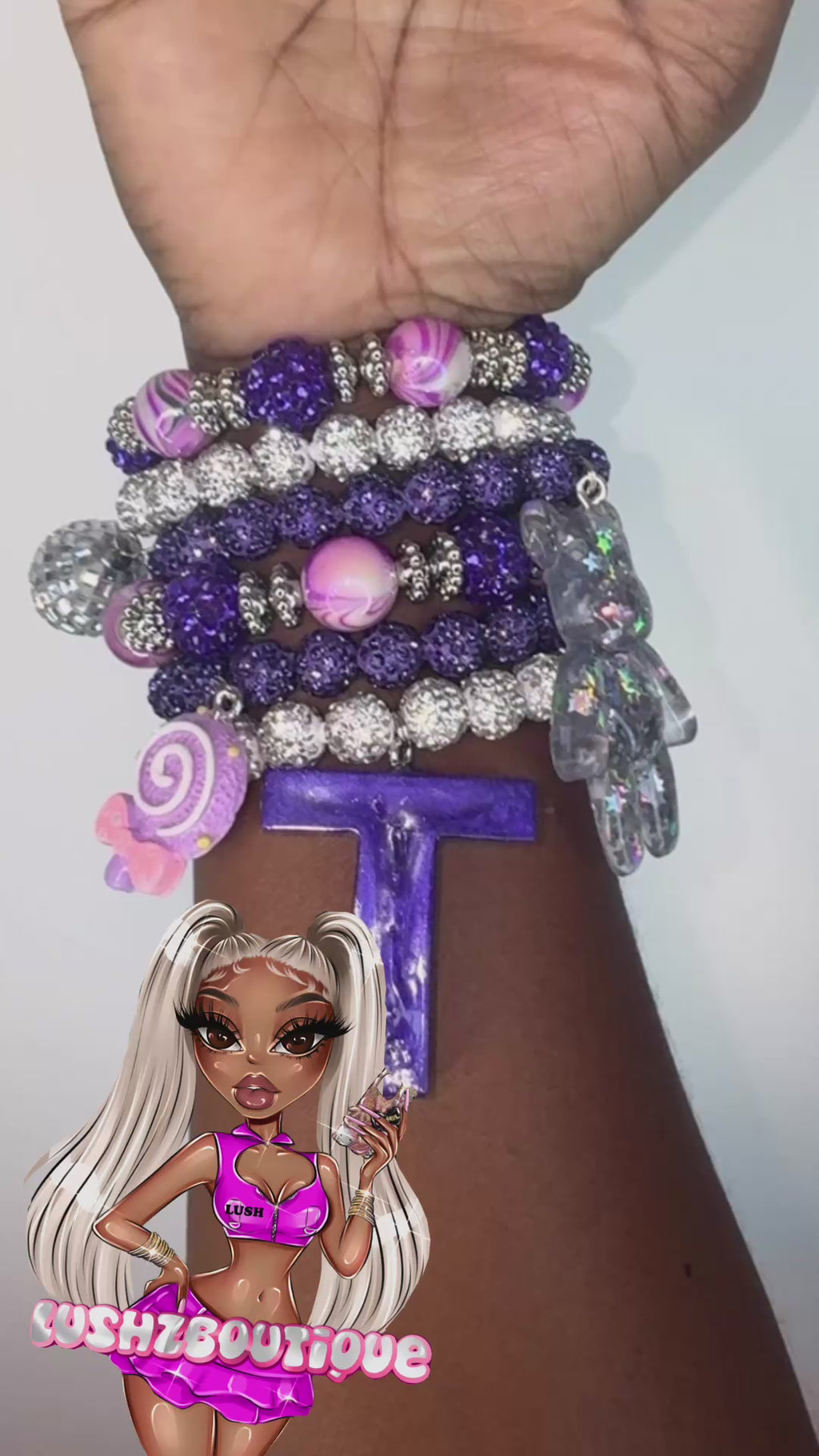 Purple ice Crystal Bracelets