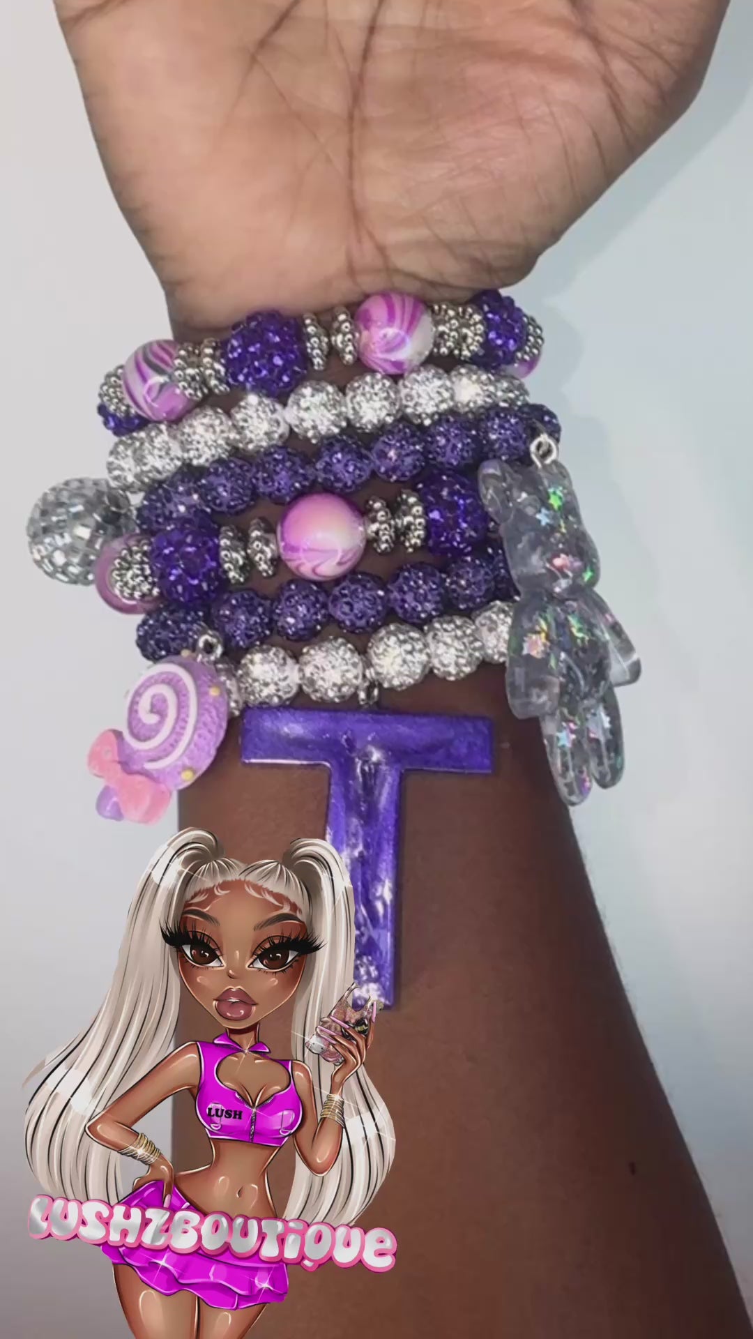 Purple ice Crystal Bracelets
