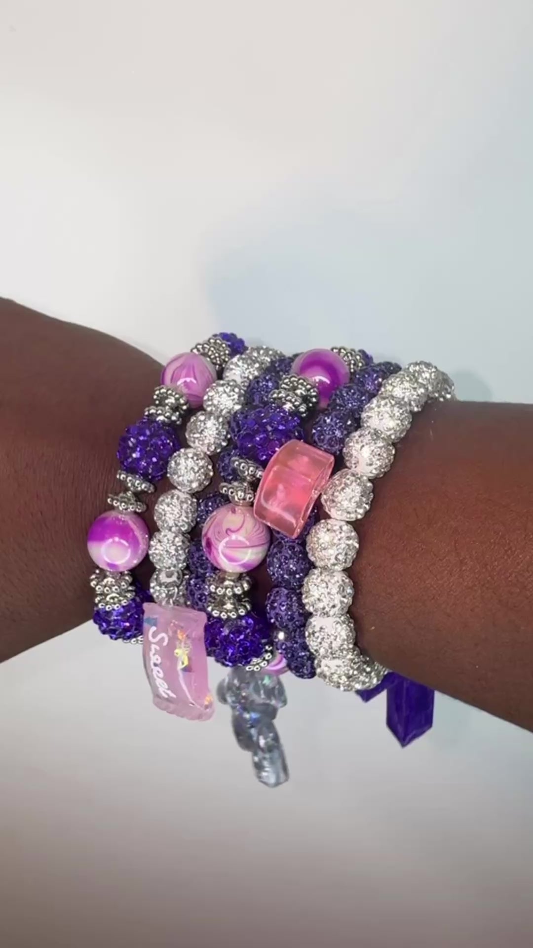 Purple ice Crystal Bracelets
